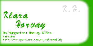 klara horvay business card